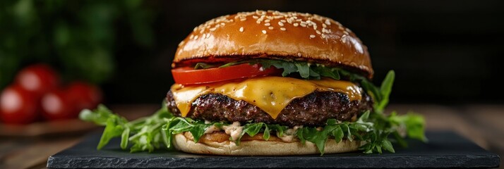 Juicy Cheeseburger, Gourmet Burger, Delicious Food Photography