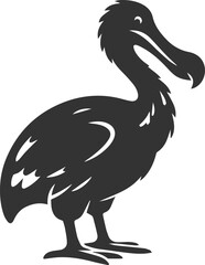 Cute animal vector bird silhouette of a dodo art drawing © MostAklima