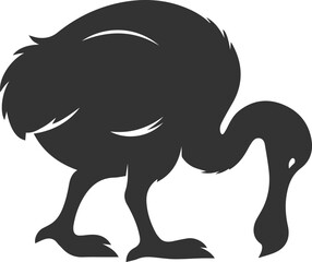 Cute animal vector bird silhouette of a dodo art drawing © MostAklima
