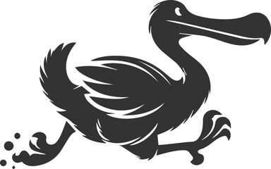 Cute animal vector bird silhouette of a dodo art drawing © MostAklima