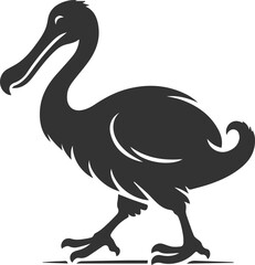 Cute animal vector bird silhouette of a dodo art drawing © MostAklima