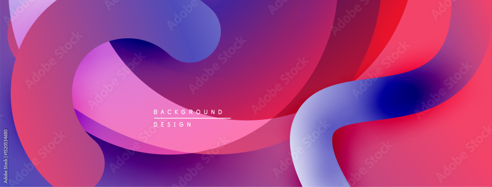 Aufkleber abstract fluid shapes blend vibrant colors. gradient design creates dynamic, modern background. smoo