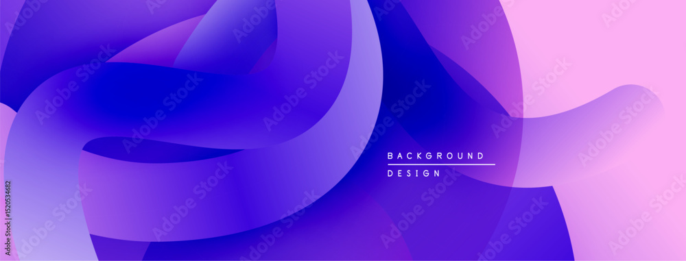 Poster abstract fluid shapes, vibrant purple, pink hues. modern design, smooth gradients create dynamic com