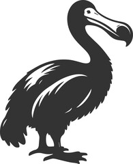 Cute animal vector bird silhouette of a dodo art drawing © MostAklima