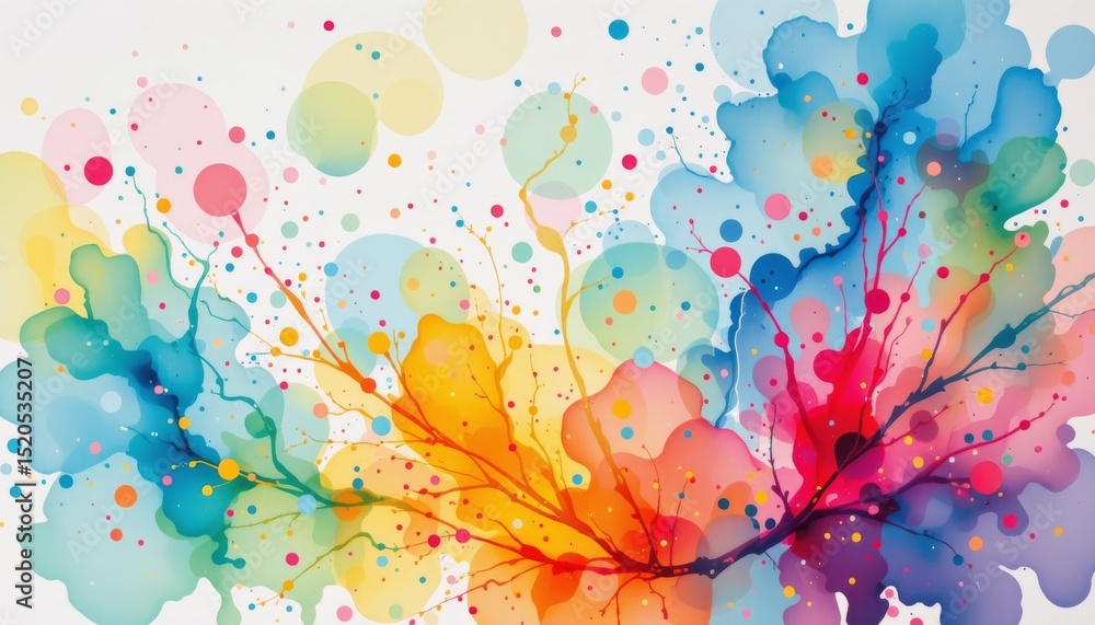 Poster an abstract art piece featuring vibrant colors and brushstroke like shapes that create an impression