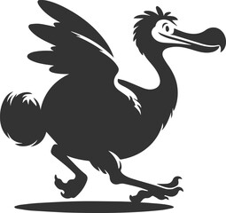 Cute animal vector bird silhouette of a dodo art drawing © MostAklima