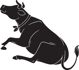 Relaxed Cow Lying on Ground in Peaceful Pose