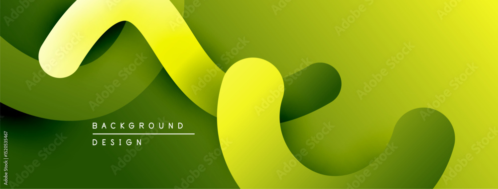 Aufkleber abstract background features flowing yellow shapes over green gradients. modern design evokes moveme