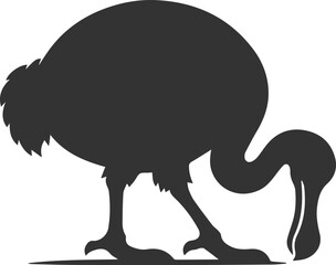 Cute animal vector bird silhouette of a dodo art drawing