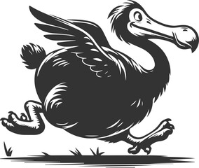 Cute animal vector bird silhouette of a dodo art drawing © MostAklima