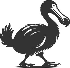 Cute animal vector bird silhouette of a dodo art drawing © MostAklima