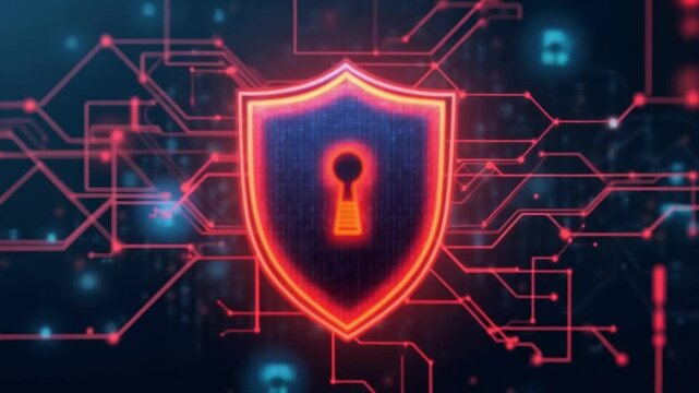 Abstract digital background with binary code illustrating a technology-driven heartbeat for medical data security