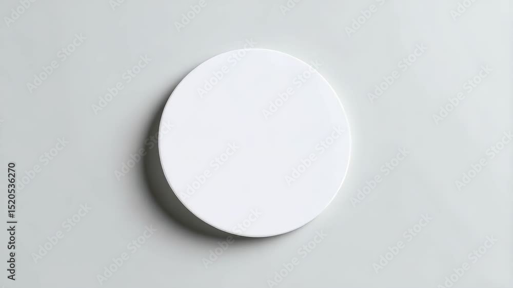 Poster minimalistic white circle isolated on neutral gray background showcasing simple shapes and modern de