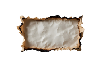 Transparent Burnt and Torn Paper Fragment