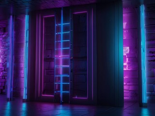 Neon Edge Firewall Gateway Showing Advanced AI Digital Security Barrier with Electric Glow