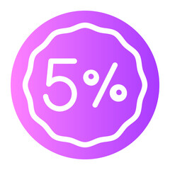 five percent gradient icon