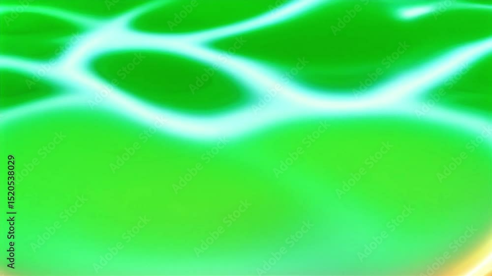 Poster abstract green fluid animation with luminescent veins