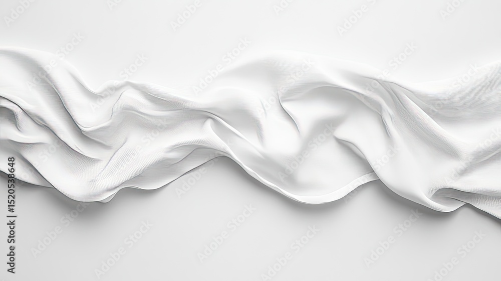 Poster elegant textured white fabric art studio setting high-quality image minimalist vibe horizontal persp