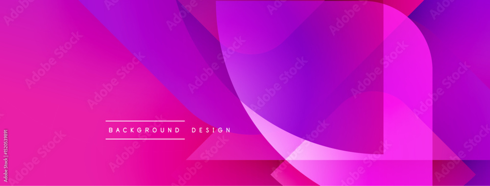 Aufkleber Abstract gradient background. Overlapping shapes create dynamic visual effect. Pink, purple hues dominate composition. Modern design element.