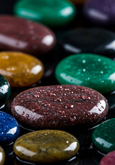 Vibrant Stones: An array of colorful stones sparkle, each boasting unique hues and textures, creating a mesmerizing display of natural beauty.