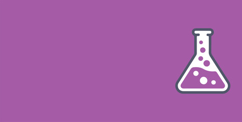 Chemical Flask Vector Icon. Laboratory Flask Icon Set Vector – Science, Chemical, and Experiment Beaker Symbols on Purple Background