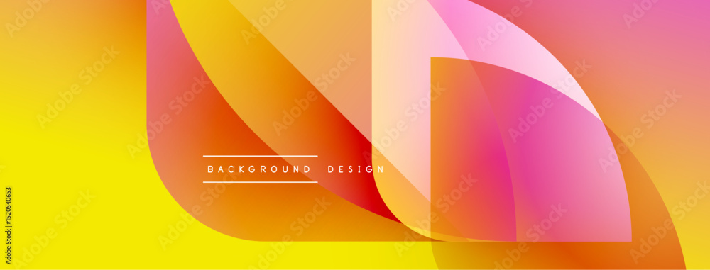 Aufkleber Abstract vibrant background. Overlapping shapes create dynamic visual effect. Warm colors dominate composition, offering modern aesthetic.