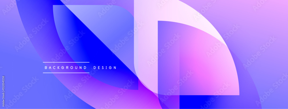 Poster abstract gradient shapes overlap, creating vibrant purple, blue hues. minimal text reads background 