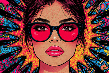 Bold Neon Makeup Art: A Lucid Realism Portrait of a Woman