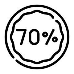 seventy percent line icon