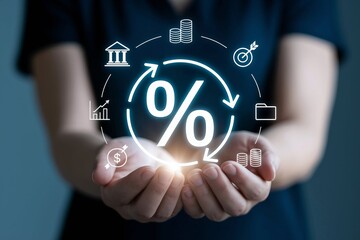 Interest Rate, Financial Growth, and Investment Opportunities Concept