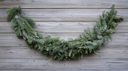 Holiday Fir Garland on Wood Wall