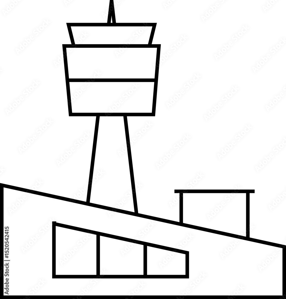 Poster building line icon element set