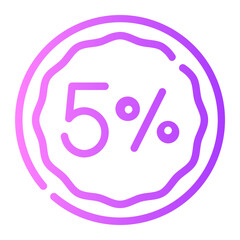 five percent gradient icon