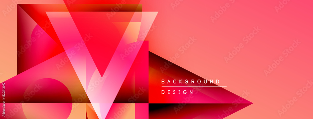 Aufkleber abstract geometric design. vibrant pinks, reds create dynamic composition. modern aesthetic, suitabl