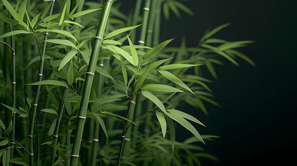 Obraz premium Closeup Of Lush Green Bamboo Plants