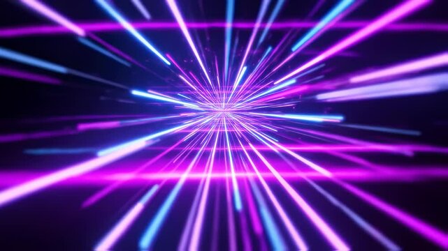 Hyperspace Jump Through Light Speed With Futuristic Light Streaks