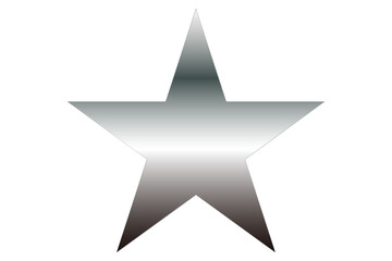 silver star on white background