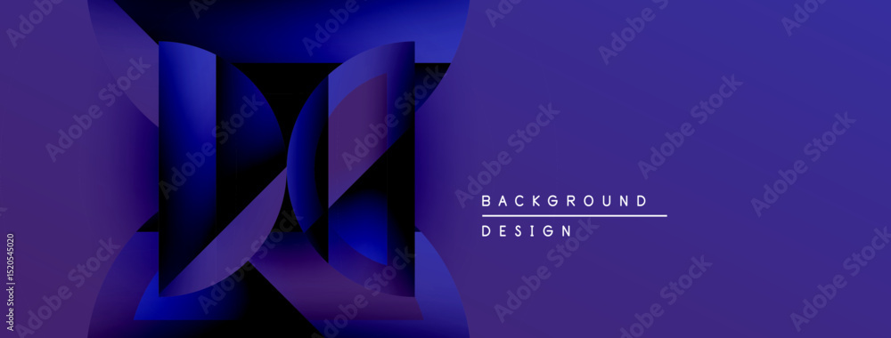 Aufkleber abstract geometric shapes, vibrant purple hues, modern design. background features layered forms, cr