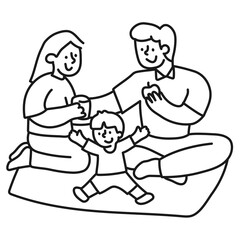 Picnic png sticker, family, transparent background