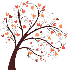 Vector abstract floral tree