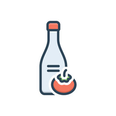 Color illustration icon for  ketchup