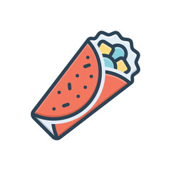 Color illustration icon for roll