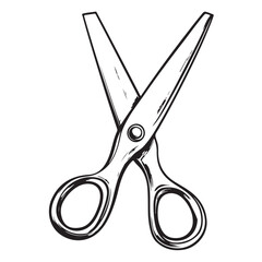 scissors silhouette shape, black vector illustration of hand-operated shearing tools