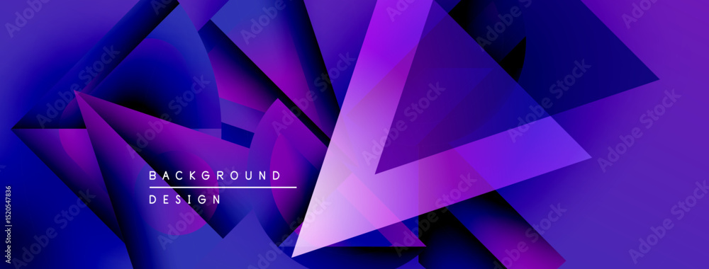 Aufkleber abstract geometric shapes create vibrant purple, blue gradient background. modern design elements su