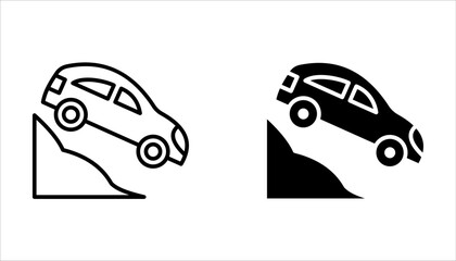 Vector line set of icons related with car accident, vector illustration on white background.