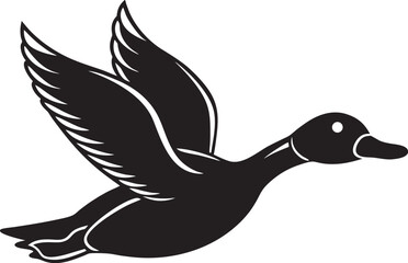 silhouette of a duck