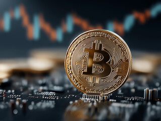 Cryptocurrency investments - bitcoin coin illustration