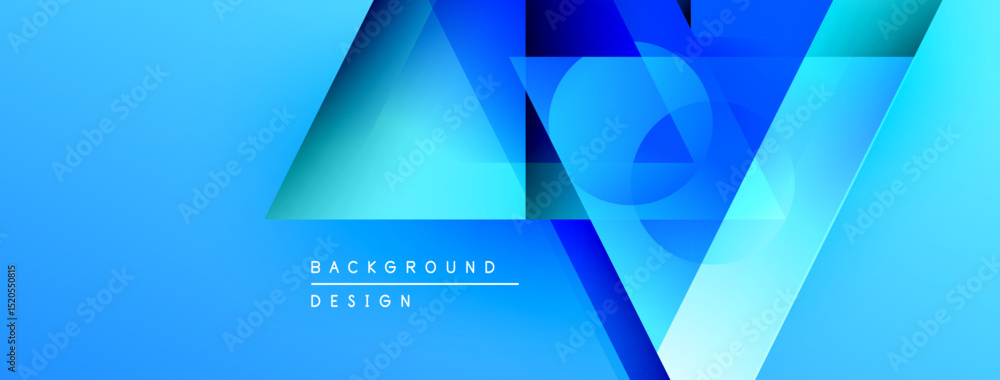 Fototapete bright blue geometric design. overlapping shapes create dynamic visual effect. modern style suitable