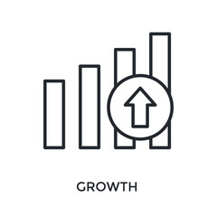 Growth Icon Outline Style. Vector Illustration For Graphic Design