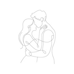 moment captured between two lovers line art vector 